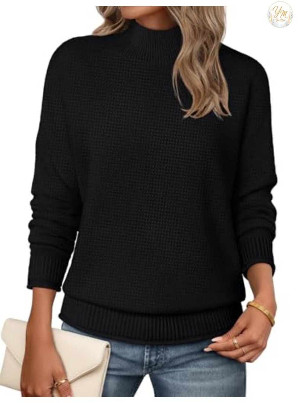 Womens Turtleneck Long Sleeve Cozy Knit Pullover Sweater